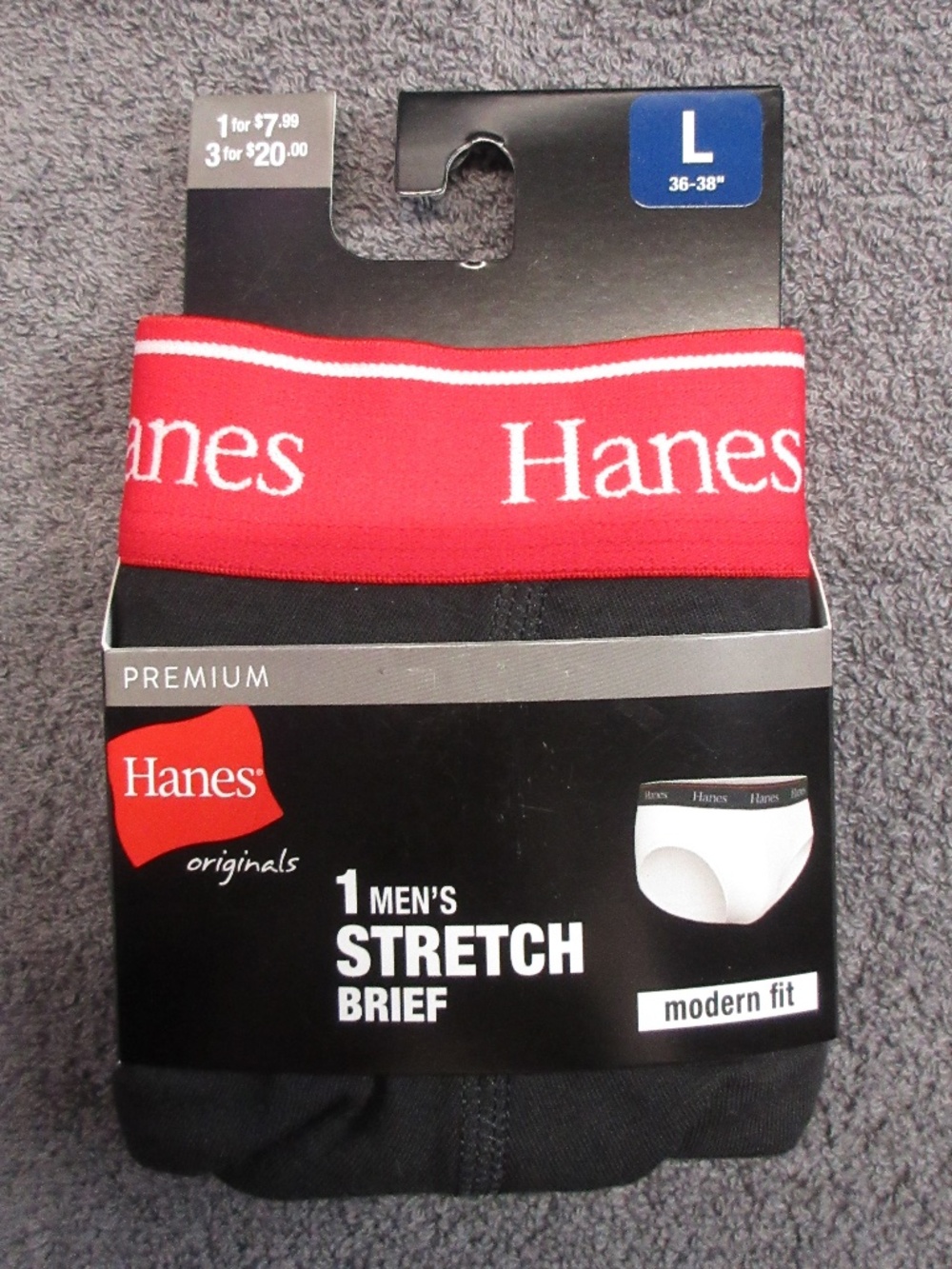 Men's Hanes Originals stretch brief - low rise, no fly